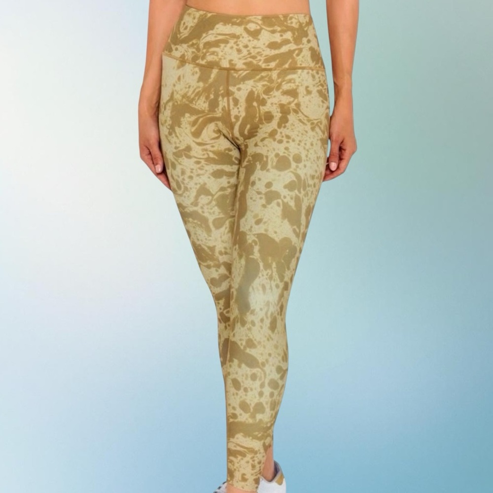 SAGE Collective Gold Swirl Ankle Length High Waist Leggings Women’s L